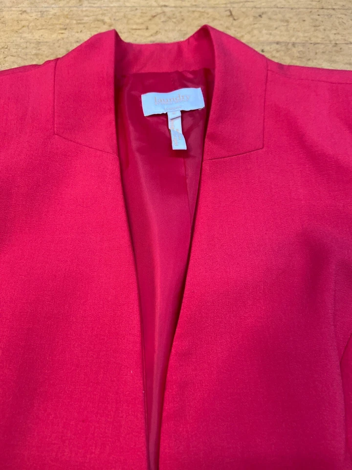 HERMOSO BLAZER ROJO Blazer Rojo Lavandería Para Mujer Manga Larga Mezcla Viscosa Talla 8 Foto 2 de 4