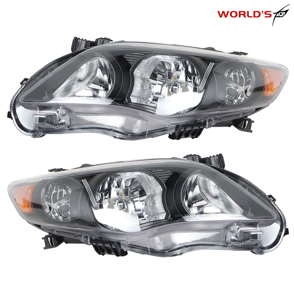 Faros negros para Toyota Corolla 2011 2012 2013 mercado de accesorios izquierda+derecha Foto 2 de 4
