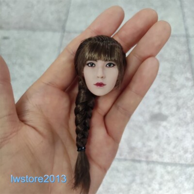 US 1/6 Brown Braid Girl Head Sculpt For 12'' Female PH TBL Action Figure Body