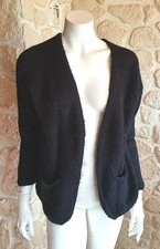 Gilet maille noir sans boutons neuf Talia Benson taille unique avec mohair (sm3)