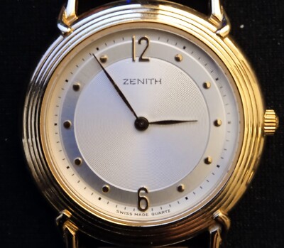 Zenith Damenuhr 18 Kt massiv Gold Ref. 061930061 Lederarmband 