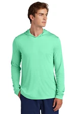 Sport-Tek ST420LSH Pro Long Sleeve Hoodie Tee Dri UV UPF50 Performance T-Shirt