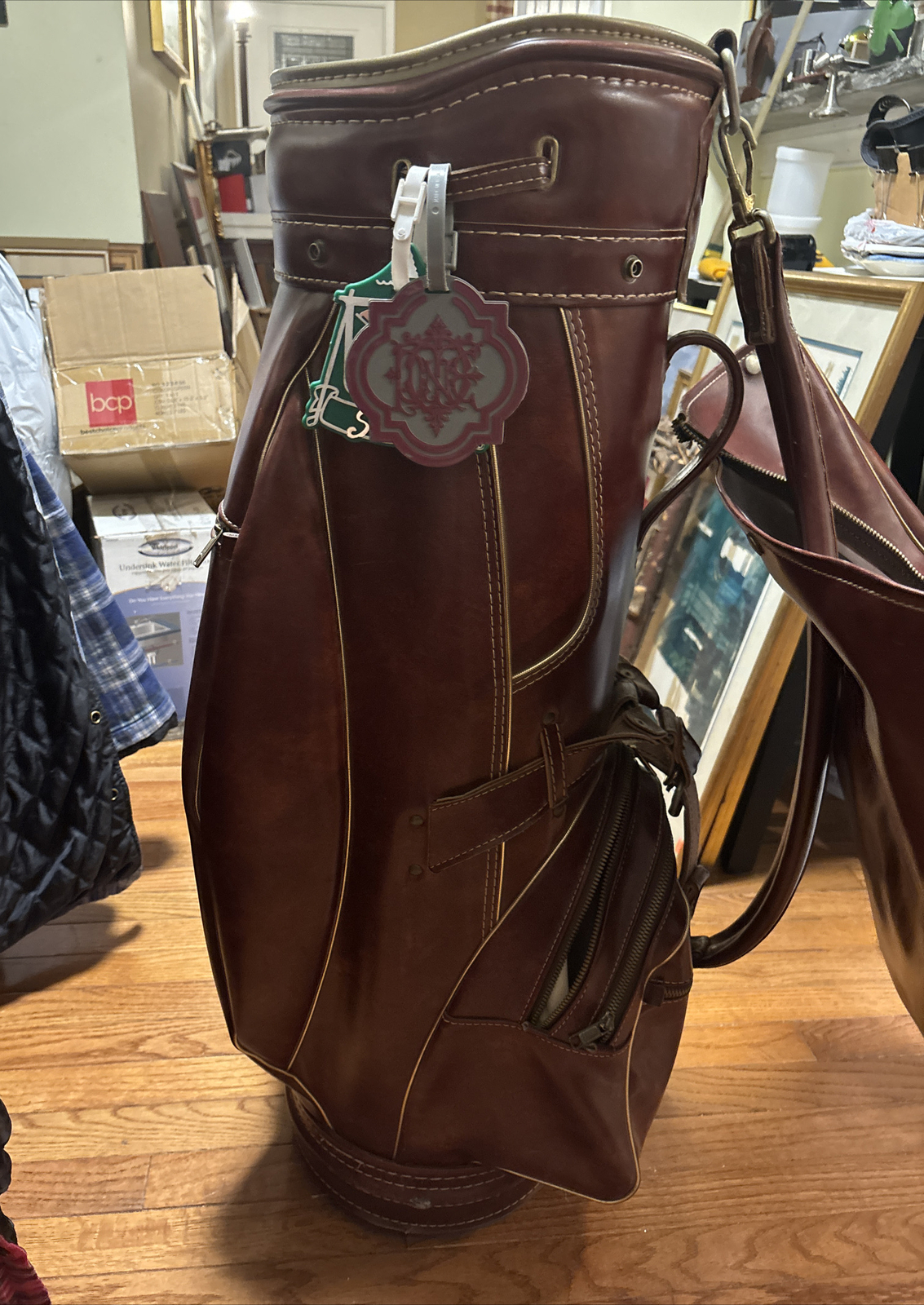 Vintage Brown Leather Austad’s Golf Bagand Cover Great Condition eBay