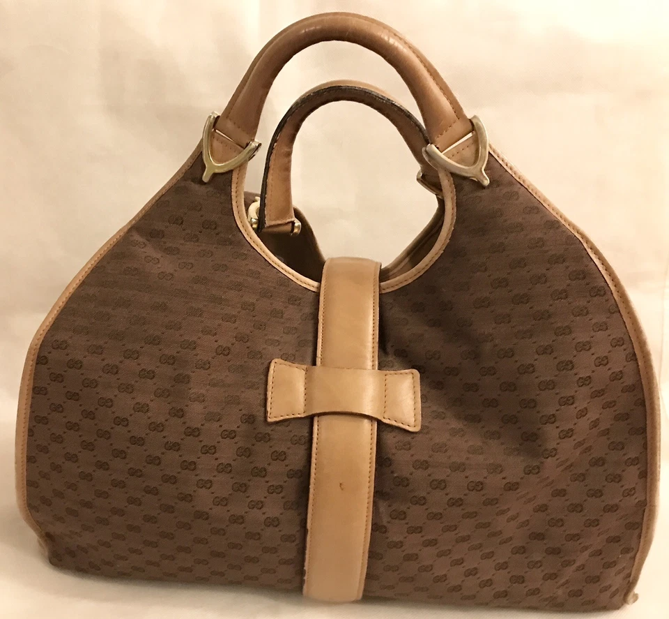BOLSO DE MANO VINTAGE GUCCI STRIRUP GG MONOGRAMA CUERO LONA ARTÍCULO DE COLECCIONISTA RARO Foto 2 de 4