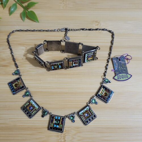 Vintage ADAYA Handcrafted Colorful Beaded Necklac… - image 1