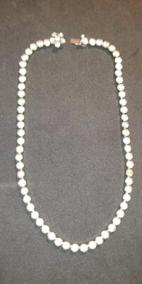 Vin RARE Fred A. Block Sterling RHINESTONE Necklace  1940 SIGNED Designer Piece 