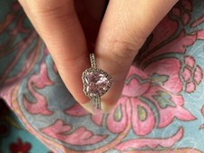 925 Sterling Silver Pink Heart Cubic Zirconia Ring