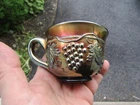 Vintage carnival glass Grape & Cable Amethyst Punch Cup