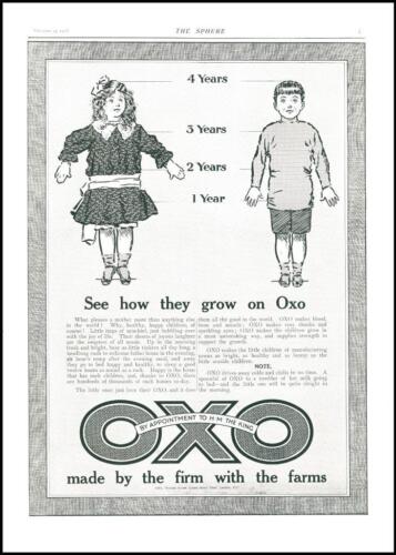 1911 ADVERTISING Oxo Girl Boy See How They Grow on (86) - Picture 1 of 1