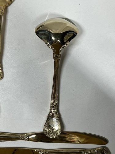 Godinger Gold Electroplate 25 PCS Flatware Silverware Incomplete Flaws Baroque - 第 13/22 張圖片