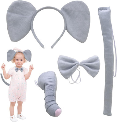 Elefant Kostüm Für Kinder, Elefant Tierkleid Nette Cosplay Grau Elefanten Ohren 