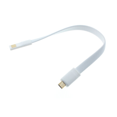 Short USB Cable MicroUSB Charger Cord Power Wire Flat for Cell Phones