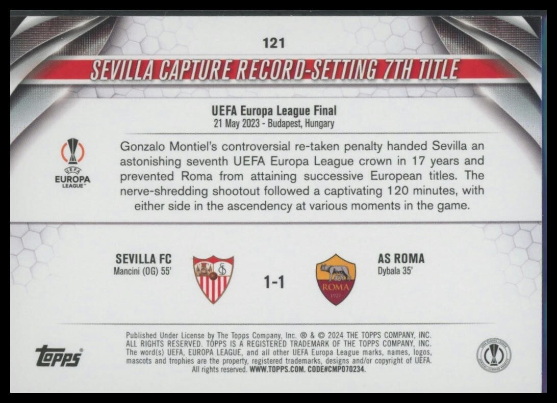 2023-24 Topps Uefa Club Competitions Sevilla FC Title