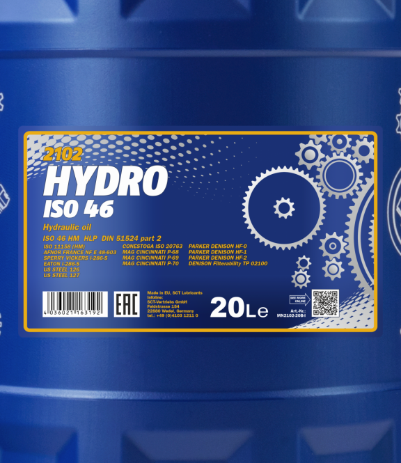 20L Fanfaro ISO 46 Hydraulic Oil Fluid DIN 515242 (HLP) ISO 11158 (HM