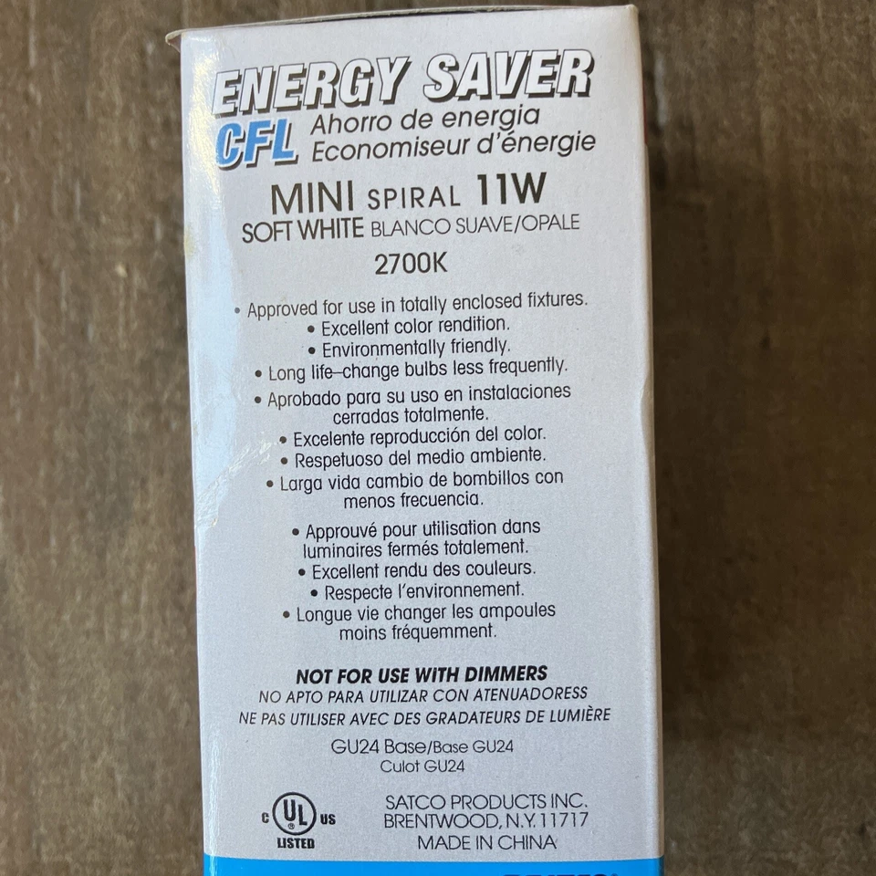 SATCO S8202 12 Count 120V GU24 Twist Lock 11 WATT MINI SPIRAL 2700K Soft White - Image 3 of 4