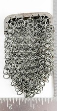 Antique Chain Link Metal Mesh Circle Loop Coin Purse  No Clasp 