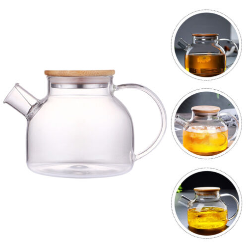  Refroidisseur en verre pot d'eau transparent poêle à thé transparent bouilloire boissons glacées - Photo 1/12