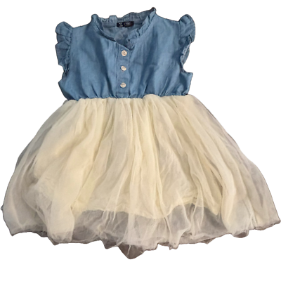 white christmas dresses Denim Tulle Top Small Fits Up to 5/6 main image 0
