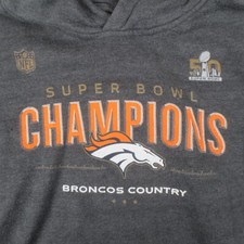 Denver Broncos NFL Super Bowl 50 Hoodie Youth Large 14/16 Gray Long Sleeve