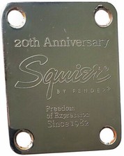 Placa de mástil SQUIER 20º Aniversario - Relic - Chrome - Guitarra - Bajo