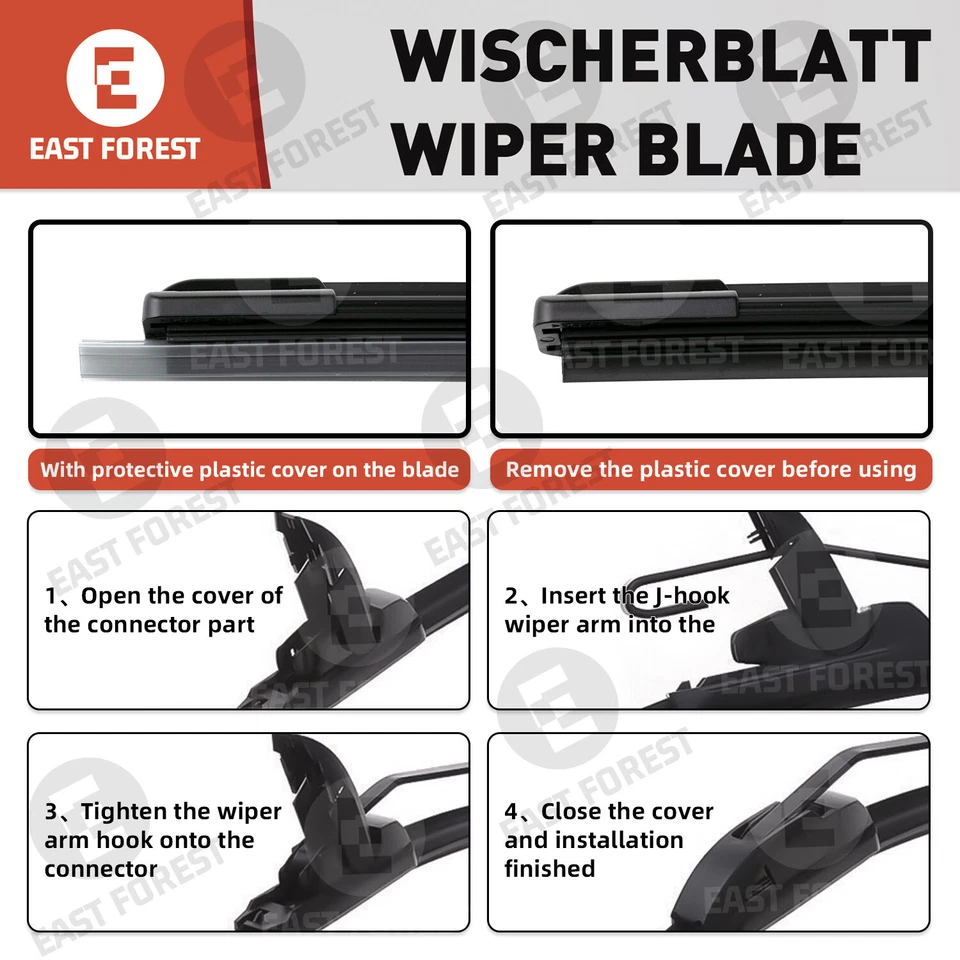 Windshield Wiper Blades 21"/19" DIRECT-CONNECT For Mitsubishi Mirage 1993-2002 - Изображение 3 из 4