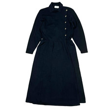 Vintage 70s St. John Women's Sz 8 Knit Maxi Dress Long Sleeve Faux Wrap USA