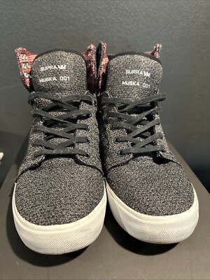Supra Muska Skytop Mens 9 High Top Black/darkgreybl Skate Shoes Sneakers Skating