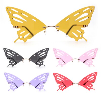 Rimless Butterfly Wing Unique Party Shade Sunglasses