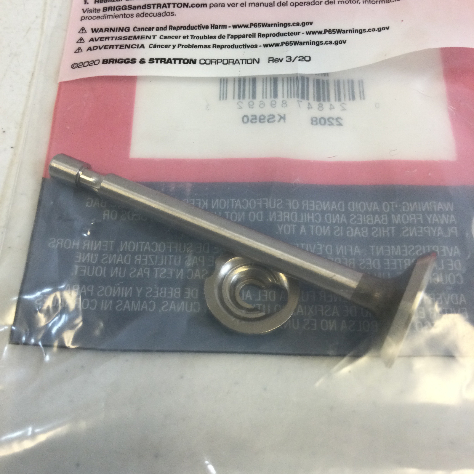 Briggs & Stratton 499642 Silver Geniune Replacement Exhaust Valve eBay