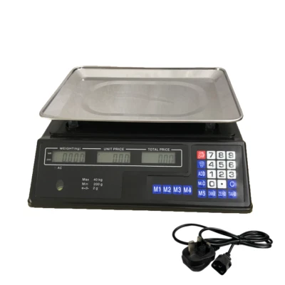 LEENSY Electronic Price Scale 40kg Digital Commercial Food Meat Weighting Shop RetailUK