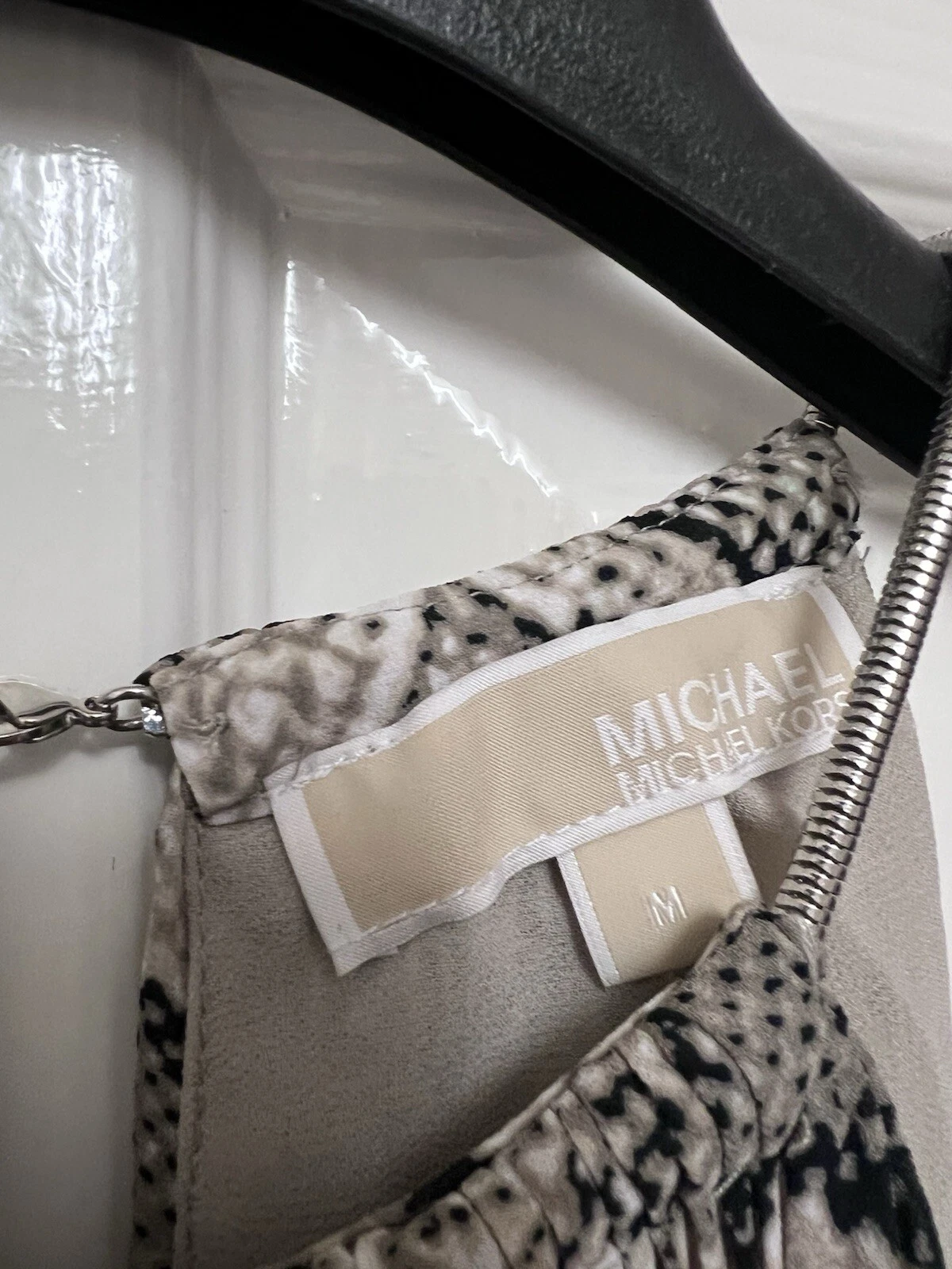 Abito Michael Kors plissettato stampa serpente georgette Halter