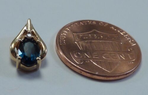 14K Gelbgold Saphir und Diamant Anhänger - Bild 3 von 4