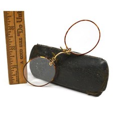 Antique ARISTOCRAT EYEGLASSES Glasses Frames 1/10-12K GOLD FILLED Original Case 