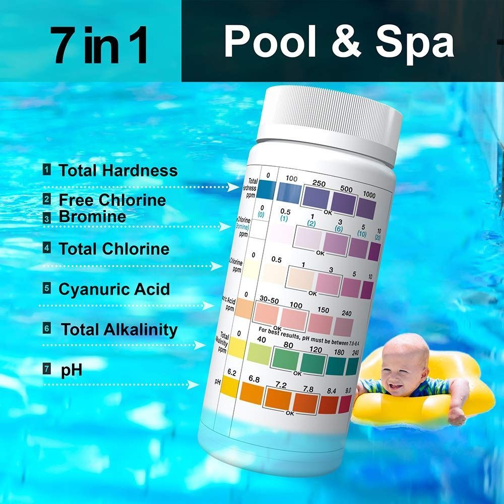 To Match pH Test Paper 7 in 1 Pool Test Strips High Accuracy pH Test