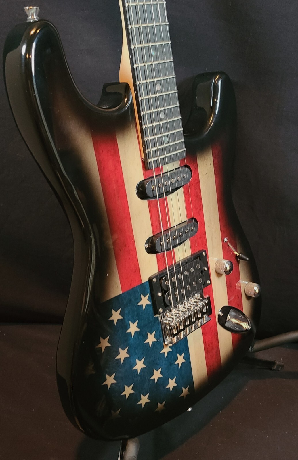 Stratocaster-Leo Jaymz-American Flag Design- Fully Set up Ready to Play