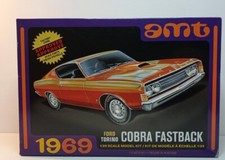 AMT AMT1217M, 1:25, 1969 Ford Torino Cobra Fastback Model open box FS Bags