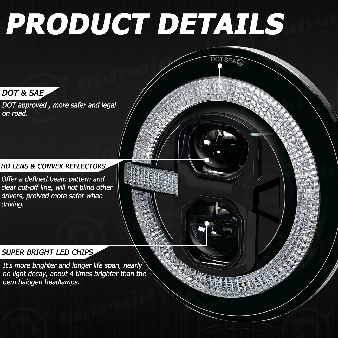 For Jeep Wrangler JK 7" Halo LED Headlights Fog Turn Lamps Tail Lights Combo Kit