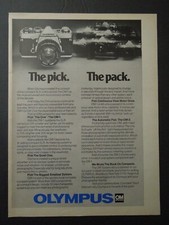 1978 OLYMPUS OM-1  OM-2 SLR Cameras Magazine Ad - The Pick. The Pack.