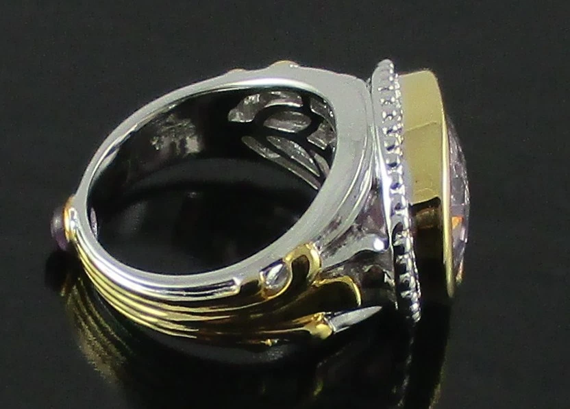 Anillo de ley Victoria Wieck 6,63 quilates amatista rosa y amatista de 2 tonos - talla 7 Foto 3 de 4