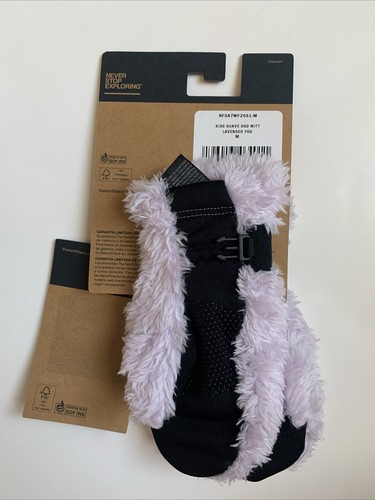 The North Face Kids Lavender Light Purple Mittens Suave Oso Fuzzy Mitts M, L NWT - Picture 3 of 4