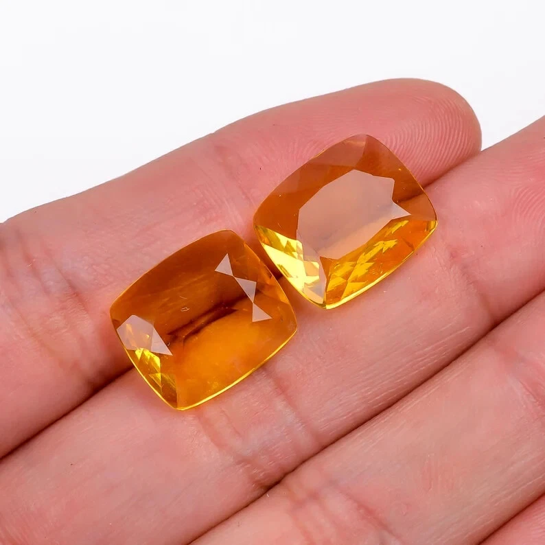 Piedra preciosa de cuarzo de corte radiante de cristal natural fluorita de 17,5 quilates para joyería Foto 3 de 3