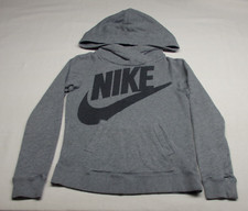 Girls Kids NIKE Long Sleeve Funnel Neck Pullover Hoodie Youth Size MEDIUM Gray