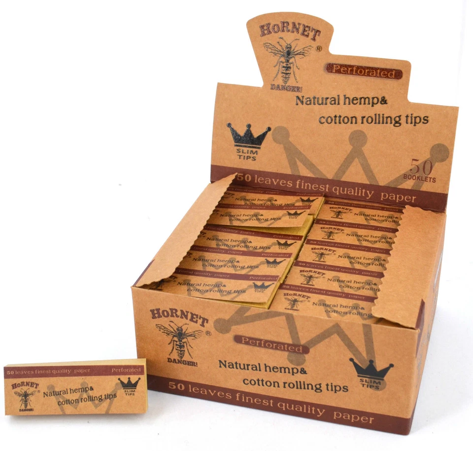 Hornet Perforated Natural Hemp Cotton Rolling Filter Tips Similar To Raw Roach
