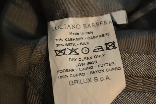 Luciano Barbera Men Herringbone Cashmere Silk 3 Button Sports Coat Sz 42R - Picture 13 of 13