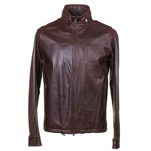 isaia leather jacket
