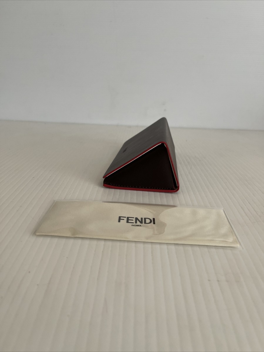 NEW FENDI Sunglasses Case Leather Hard Shell Magnetic Pouch
