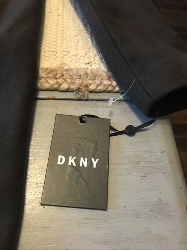 DKNY Walker Moss Dark Brown Coat Wool Blend Oversized Shawl Collar Sz XS - Picture 4 of 14