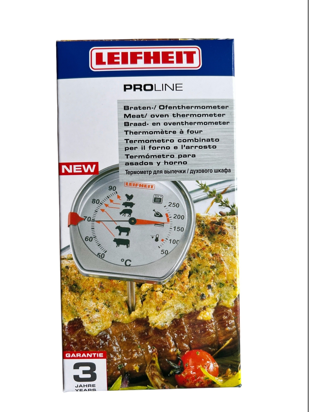 Leifheit Bratenthermometer Ofenthermometer zeigt Ofentemperatur, Kerntemperatur
