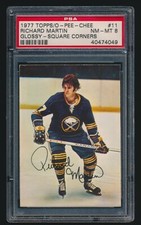 1977 O-Pee-Chee Richard Martin #11 Sabres PSA 8 NM-MT GLOSSY SQUARE CORNERS