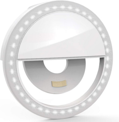 Auxiwa Clip on Selfie Ring Light [Rechargeable Batt] with 36 LED for Smart Phone
